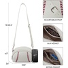 image:imageBOSTANTEN Baseball Crossbody Purses for Sport Mom Small Shoulder Bag Vegan Leather Women Handbags for EventsA01beige With Red