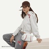 image:imageBOSTANTEN Baseball Crossbody Purses for Sport Mom Small Shoulder Bag Vegan Leather Women Handbags for EventsA01beige With Red