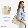 image:imageBOSTANTEN Bucket Bag Soft Vegan Leather Purses for Women Trendy Shoulder Handbags with Separate PouchBeige Apricot