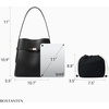 image:imageBOSTANTEN Bucket Bag Soft Vegan Leather Purses for Women Trendy Shoulder Handbags with Separate PouchBlack