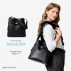 image:imageBOSTANTEN Bucket Bag Soft Vegan Leather Purses for Women Trendy Shoulder Handbags with Separate PouchBlack
