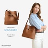image:imageBOSTANTEN Bucket Bag Soft Vegan Leather Purses for Women Trendy Shoulder Handbags with Separate PouchBrown