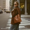 image:imageBOSTANTEN Bucket Bag Soft Vegan Leather Purses for Women Trendy Shoulder Handbags with Separate PouchBrown