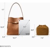 image:imageBOSTANTEN Bucket Bag Soft Vegan Leather Purses for Women Trendy Shoulder Handbags with Separate PouchBrown