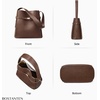 image:imageBOSTANTEN Bucket Bag Soft Vegan Leather Purses for Women Trendy Shoulder Handbags with Separate PouchDark Coffee