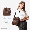image:imageBOSTANTEN Bucket Bag Soft Vegan Leather Purses for Women Trendy Shoulder Handbags with Separate PouchDark Coffee