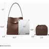 image:imageBOSTANTEN Bucket Bag Soft Vegan Leather Purses for Women Trendy Shoulder Handbags with Separate PouchDark Coffee
