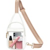 image:imageBOSTANTEN Clear Bag for Stadium Events Clear Fanny Pack Durable Crossbody Purse for Sports Concerts Travel Daily OutingsWhite