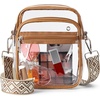 image:imageBOSTANTEN Clear Bag for Women Stadium Approved Clear Bags Crossbody Purse Trendy for Concerts Sports EventsZ10brown Cable Hole