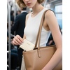image:imageBOSTANTEN Credit Card Holder RFID Leather Small Wallets Woman Accordion Zipper Card Wallet BeigeBeige