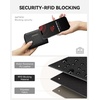 image:imageBOSTANTEN Credit Card Holder RFID Leather Small Wallets Woman Accordion Zipper Card Wallet BeigeBlack