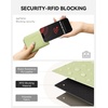 image:imageBOSTANTEN Credit Card Holder RFID Leather Small Wallets Woman Accordion Zipper Card Wallet BeigeGrass Green