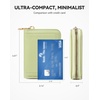 image:imageBOSTANTEN Credit Card Holder RFID Leather Small Wallets Woman Accordion Zipper Card Wallet BeigeGrass Green