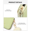 image:imageBOSTANTEN Credit Card Holder RFID Leather Small Wallets Woman Accordion Zipper Card Wallet BeigeGrass Green