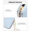 image:imageBOSTANTEN Credit Card Holder RFID Leather Small Wallets Woman Accordion Zipper Card Wallet BeigeSky Blue
