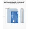 image:imageBOSTANTEN Credit Card Holder RFID Leather Small Wallets Woman Accordion Zipper Card Wallet BeigeSky Blue