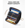 image:imageBOSTANTEN Credit Card Holder RFID Leather Small Wallets Woman Accordion Zipper Card Wallet BeigeSky Blue