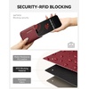 image:imageBOSTANTEN Credit Card Holder RFID Leather Small Wallets Woman Accordion Zipper Card Wallet BeigeWine Red
