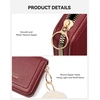 image:imageBOSTANTEN Credit Card Holder RFID Leather Small Wallets Woman Accordion Zipper Card Wallet BeigeWine Red