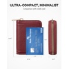image:imageBOSTANTEN Credit Card Holder RFID Leather Small Wallets Woman Accordion Zipper Card Wallet BeigeWine Red