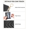 image:imageBOSTANTEN Credit Card Holder Wallet RFID Blocking Leather Small Wallet for Women Zipper Keychain Wallet with Wristlet BlackBlack