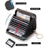 image:imageBOSTANTEN Credit Card Holder Wallet RFID Blocking Leather Small Wallet for Women Zipper Keychain Wallet with Wristlet BlackBlack