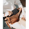 image:imageBOSTANTEN Credit Card Holder Wallet RFID Blocking Leather Small Wallet for Women Zipper Keychain Wallet with Wristlet BlackBlack