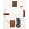 image:imageBOSTANTEN Credit Card Holder Wallet RFID Blocking Leather Small Wallet for Women Zipper Keychain Wallet with Wristlet BlackBrown