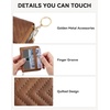 image:imageBOSTANTEN Credit Card Holder Wallet RFID Blocking Leather Small Wallet for Women Zipper Keychain Wallet with Wristlet BlackBrown