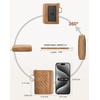 image:imageBOSTANTEN Credit Card Holder Wallet RFID Blocking Leather Small Wallet for Women Zipper Keychain Wallet with Wristlet BlackCamel