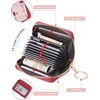 image:imageBOSTANTEN Credit Card Holder Wallet RFID Blocking Leather Small Wallet for Women Zipper Keychain Wallet with Wristlet BlackCherry Print