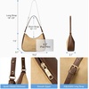 image:imageBOSTANTEN Crescent Shoulder Bag DualTexture Vegan Leather Purses for Women Retro Cross body handbag with Detachable StrapApricot With Coffee