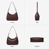image:imageBOSTANTEN Crescent Shoulder Bag DualTexture Vegan Leather Purses for Women Retro Cross body handbag with Detachable StrapCoffee