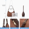 image:imageBOSTANTEN Crescent Shoulder Bag DualTexture Vegan Leather Purses for Women Retro Cross body handbag with Detachable StrapCoffee With Brown