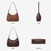 image:imageBOSTANTEN Crescent Shoulder Bag DualTexture Vegan Leather Purses for Women Retro Cross body handbag with Detachable StrapCoffee With Brown
