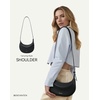 image:imageBOSTANTEN Crescent Shoulder Bag Vegan Leather Purses for Women Trendy Crossbody Clutch Hobo Handbag Adjustable StrapSmall Black 945x276x531