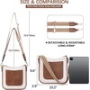 image:imageBOSTANTEN Crossbody Bags for Women Trendy Vegan Leather Guitar Strap Purse for Spring TravelA05brown With Beige