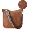 image:imageBOSTANTEN Crossbody Bags for Women Trendy Vegan Leather Hobo Purses Shoulder Handbags Wide Shoulder StrapA01brown
