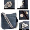 image:imageBOSTANTEN Crossbody Bags for Women Trendy Vegan Leather Hobo Purses Shoulder Handbags Wide Shoulder StrapA04navy Blue