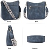 image:imageBOSTANTEN Crossbody Bags for Women Trendy Vegan Leather Hobo Purses Shoulder Handbags Wide Shoulder StrapA04navy Blue