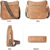 image:imageBOSTANTEN Crossbody Bags for Women Trendy Vegan Leather Hobo Purses Shoulder Handbags Wide Shoulder StrapA05camel Brown
