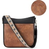 image:imageBOSTANTEN Crossbody Bags for Women Trendy Vegan Leather Hobo Purses Shoulder Handbags Wide Shoulder StrapA12black With Brown