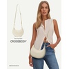 image:imageBOSTANTEN Crossbody Purse Crescent Shoulder Bags for Women Trendy Vegan Leather Clutch Handbag Removable StrapBeige