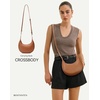 image:imageBOSTANTEN Crossbody Purse Crescent Shoulder Bags for Women Trendy Vegan Leather Clutch Handbag Removable StrapBrown