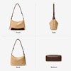 image:imageBOSTANTEN Crossbody Purse for Women Small Shoulder Bag Soft Suede and Pebbled Vegan Leather Hobo Bags with Adjustable StrapApricotsuede