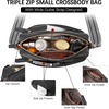 image:imageBOSTANTEN Crossbody Purse for Women Triple Zip Cell Phone Leather Handbag with Colored Shoulder StrapBlack