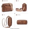 image:imageBOSTANTEN Crossbody Purse for Women Triple Zip Cell Phone Leather Handbag with Colored Shoulder StrapBrown