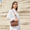 image:imageBOSTANTEN Crossbody Purse for Women Triple Zip Cell Phone Leather Handbag with Colored Shoulder StrapBrown