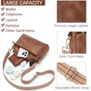 image:imageBOSTANTEN Crossbody Purse for Women Triple Zip Cell Phone Leather Handbag with Colored Shoulder StrapBrown