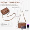image:imageBOSTANTEN Crossbody Purse for Women Triple Zip Cell Phone Leather Handbag with Colored Shoulder StrapBrown